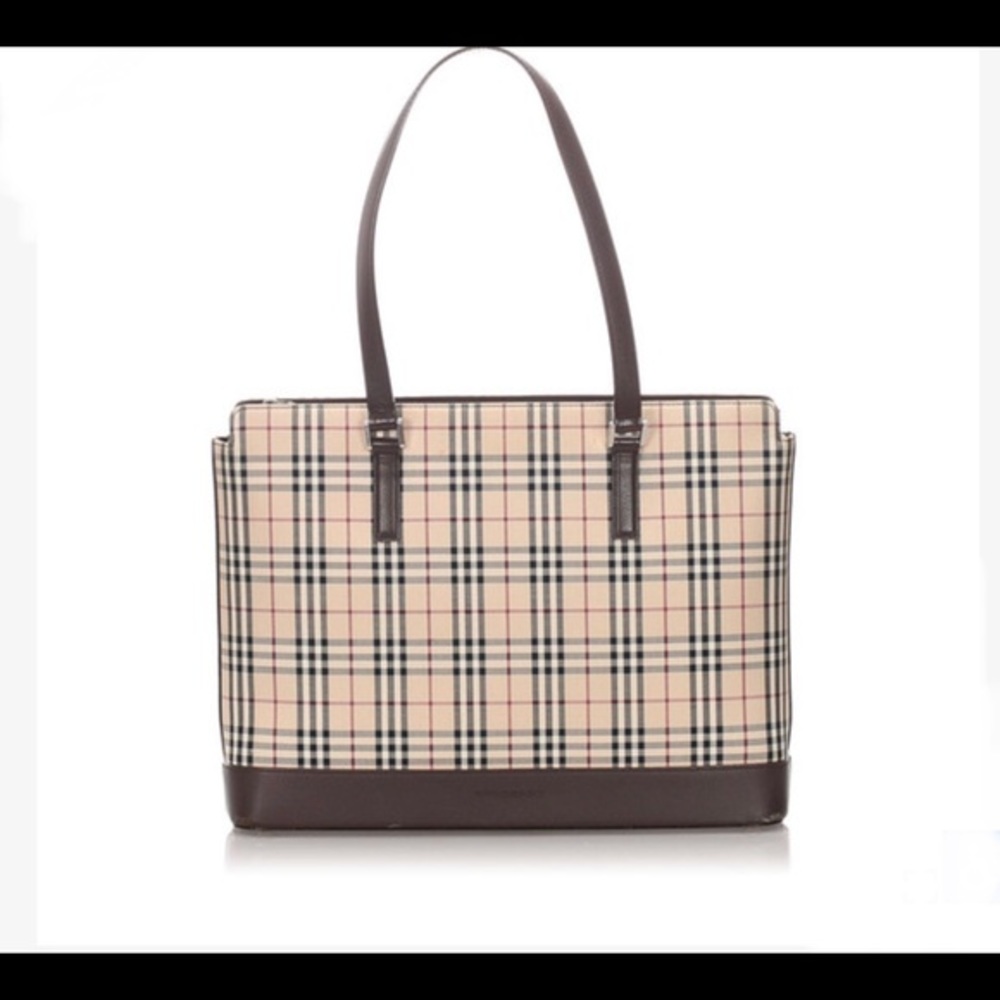 Vintage Burberry Brown House Check Canvas …